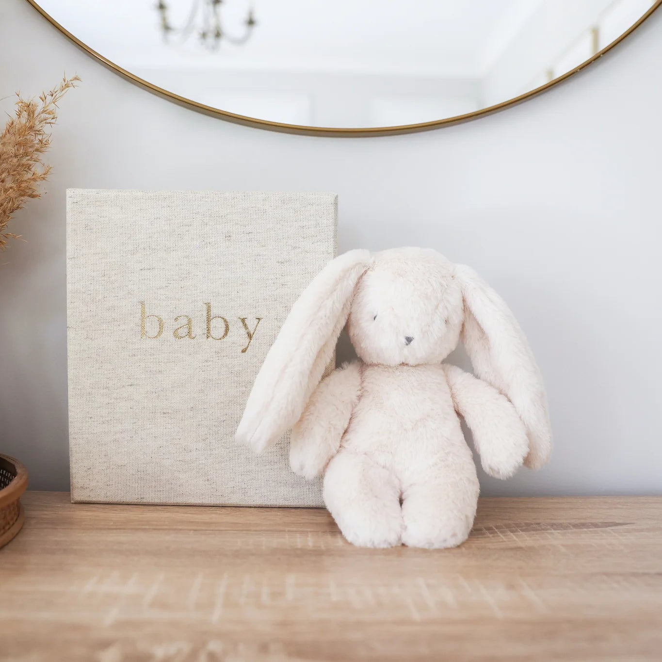 Alimrose - Plush Darcey Baby Bunny in Ivory