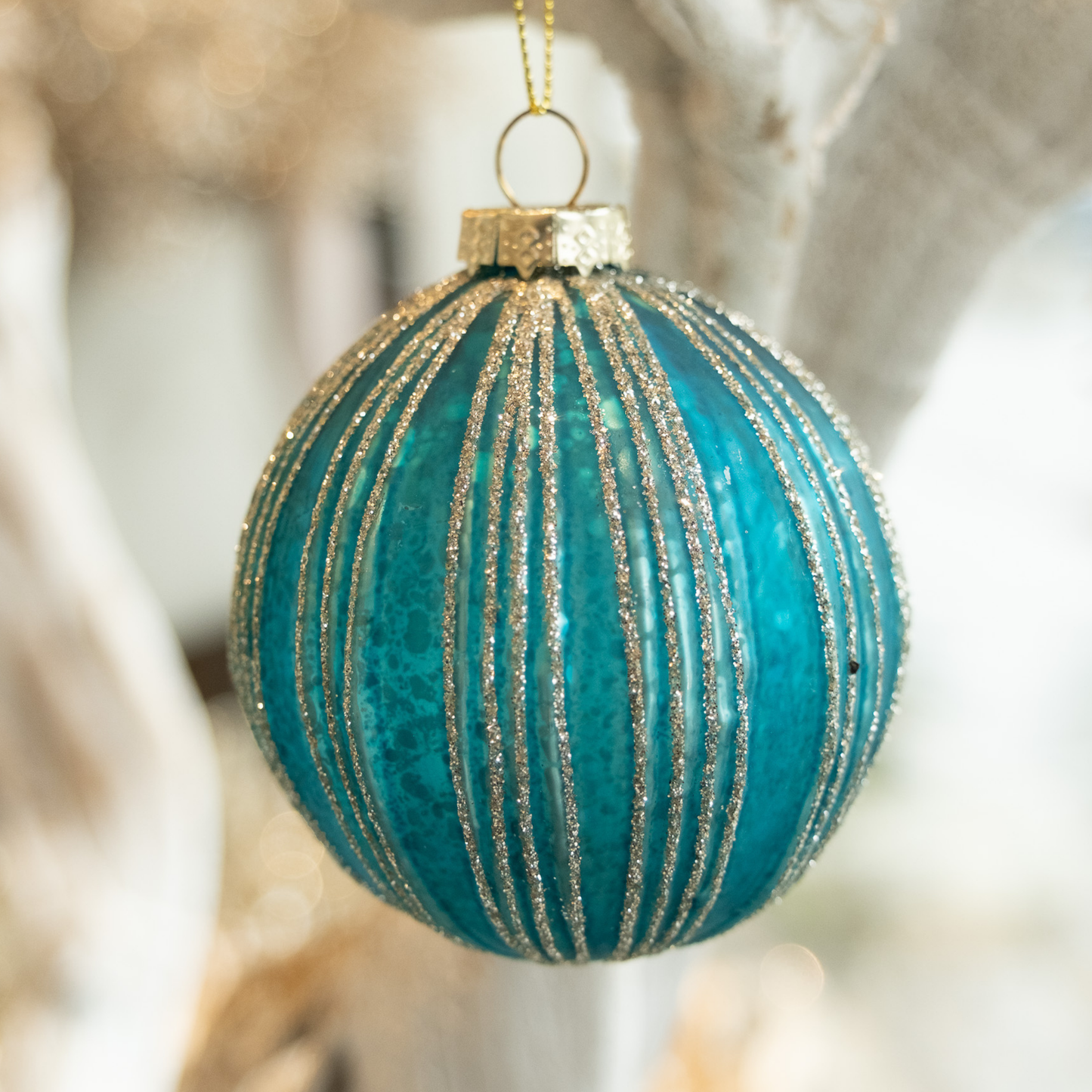 Turquoise Drama- Holiday Ornament