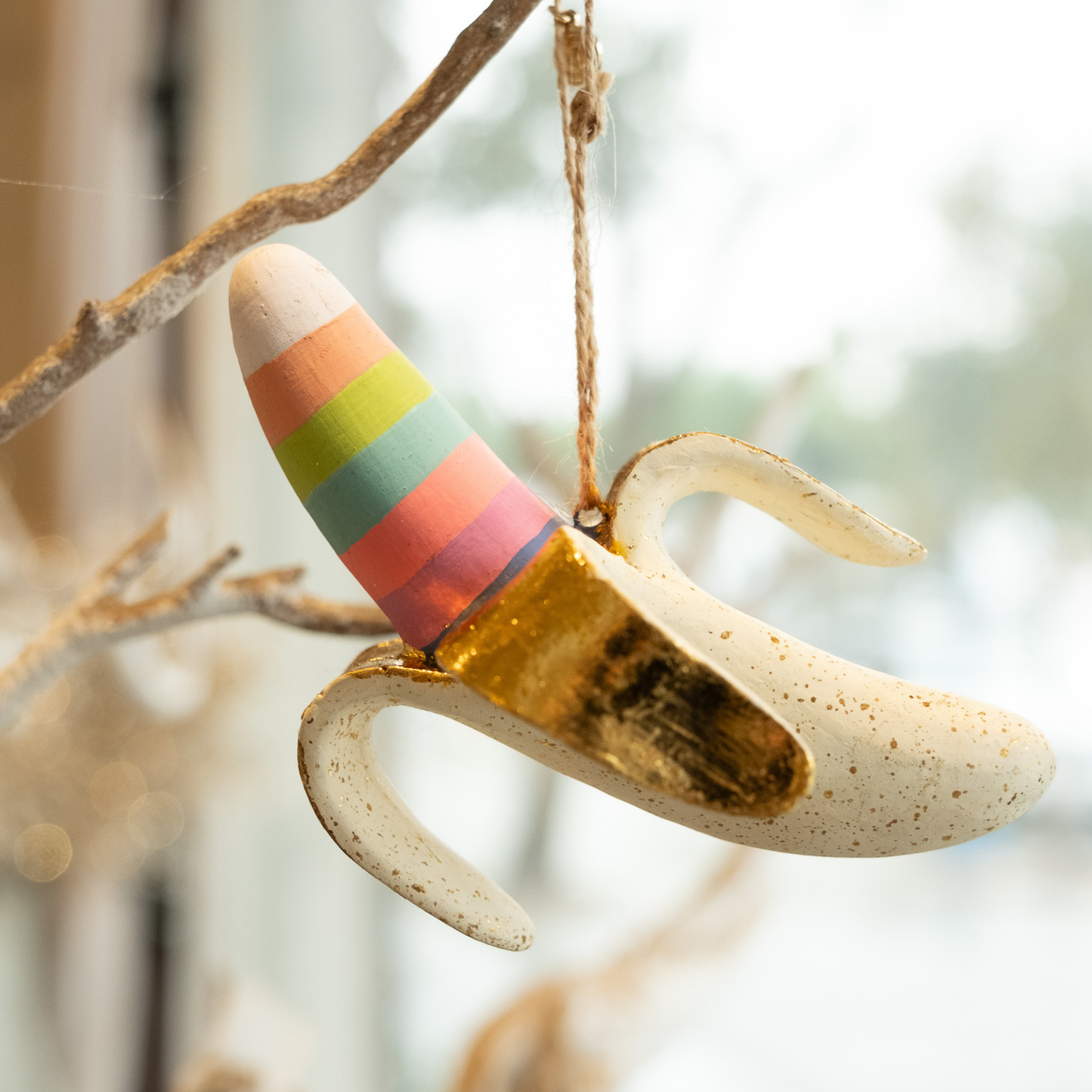 Rainbow Banana- Holiday Ornament