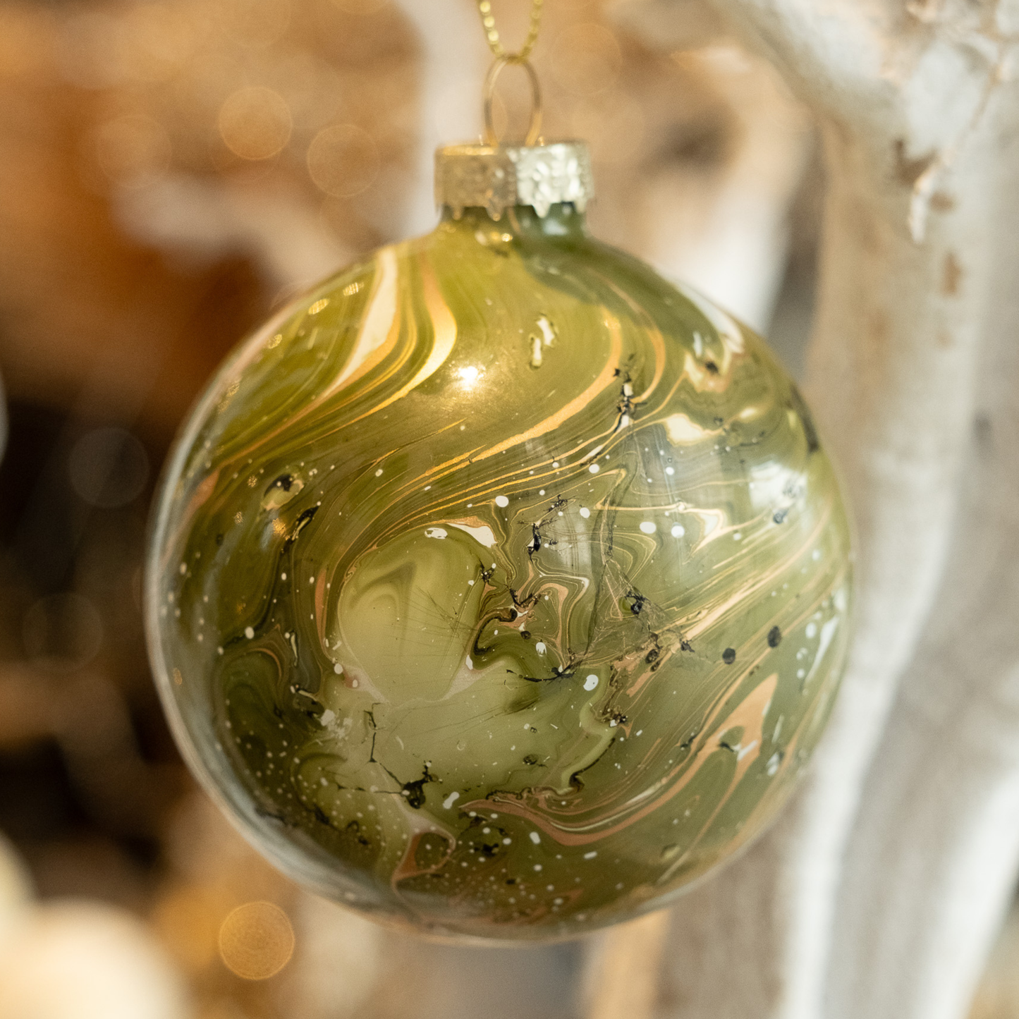 Green Marble-Holiday Ornament