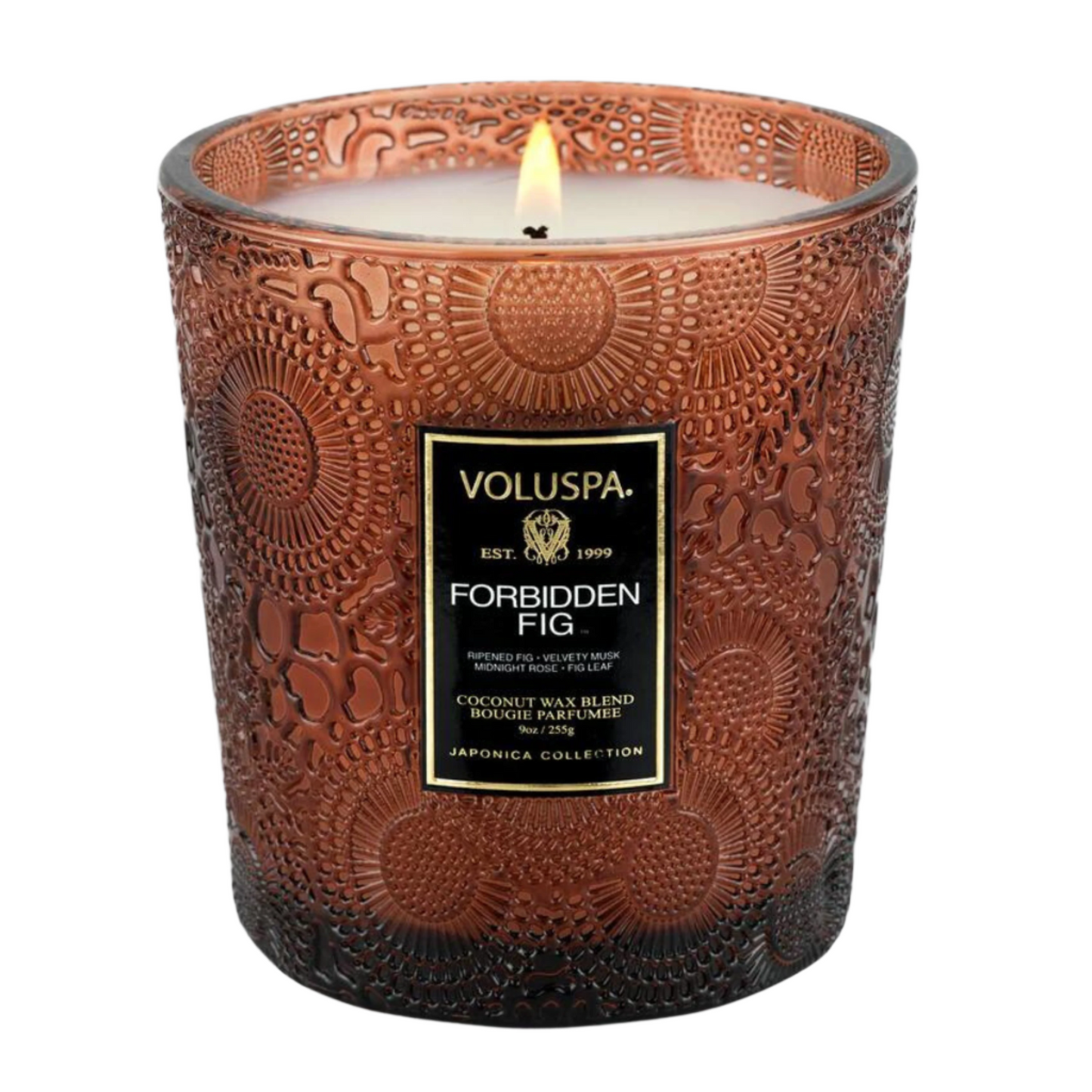 Voluspa - Textured Glass Candle - Forbidden Fig `
