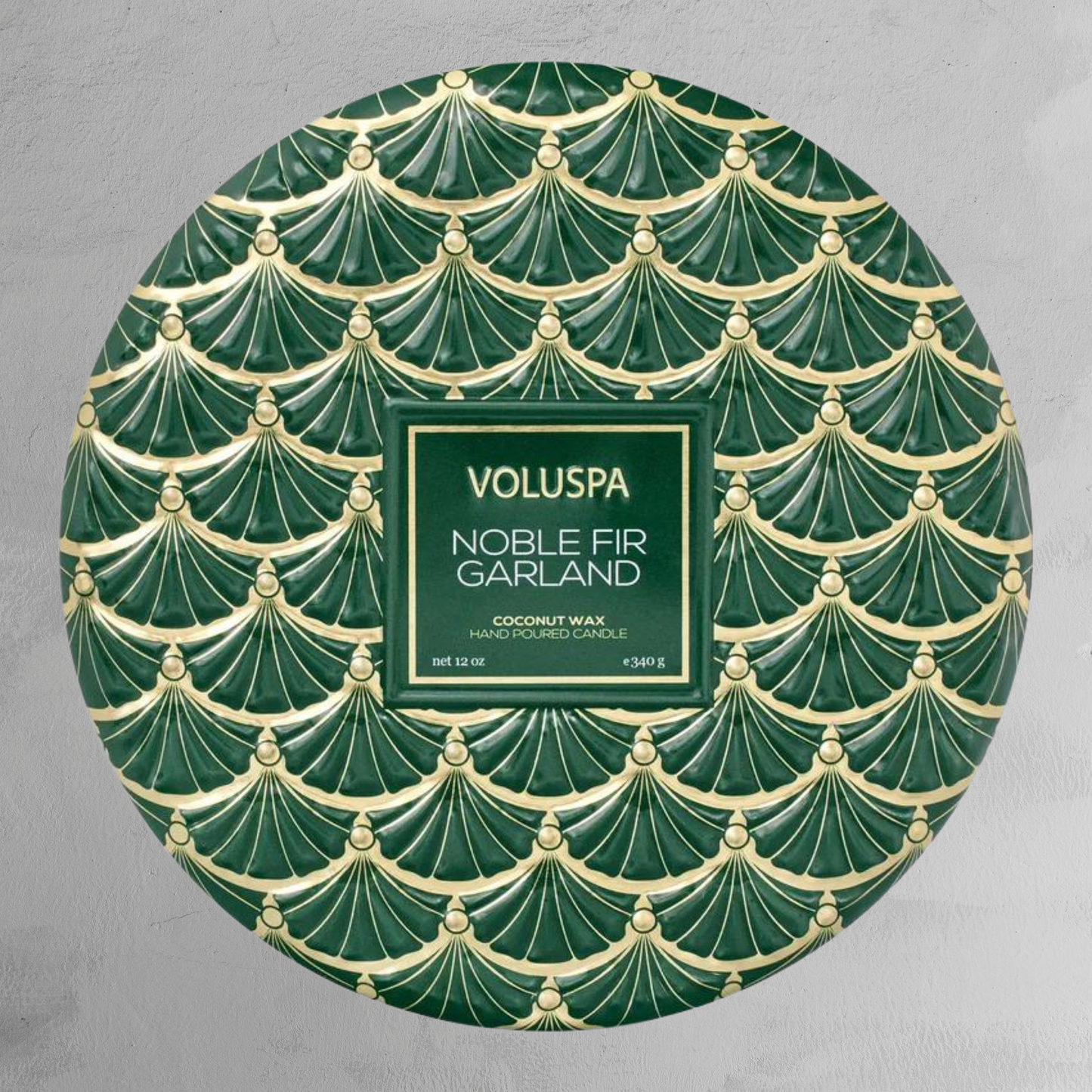 Voluspa - 3 Wick Tin Candle - Noble Fir Garland