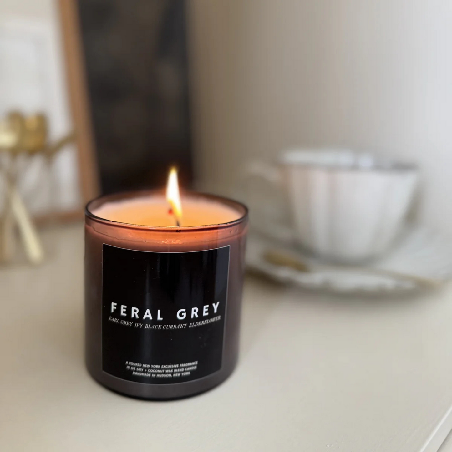 Poured - 10 oz Soy Wax Candle - Feral Grey