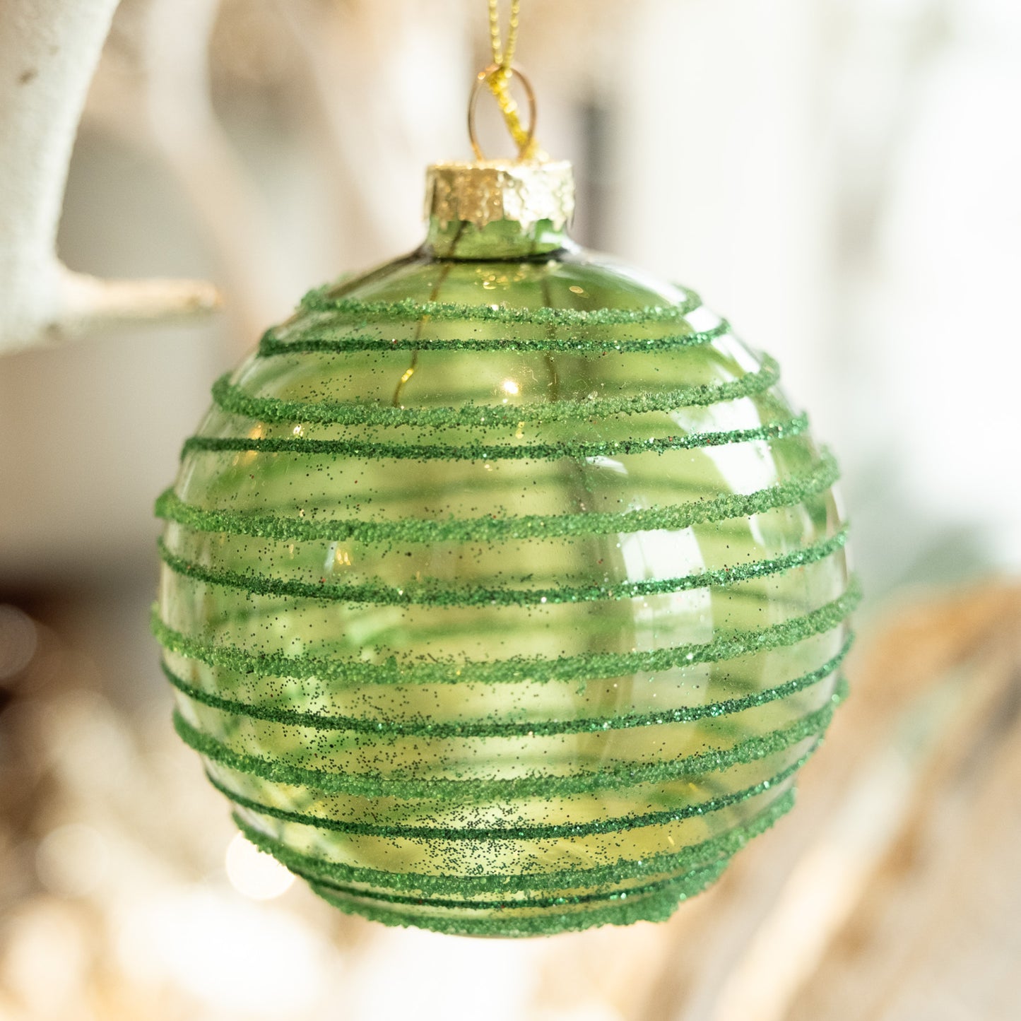 Spiraled Green-Holiday Ornament