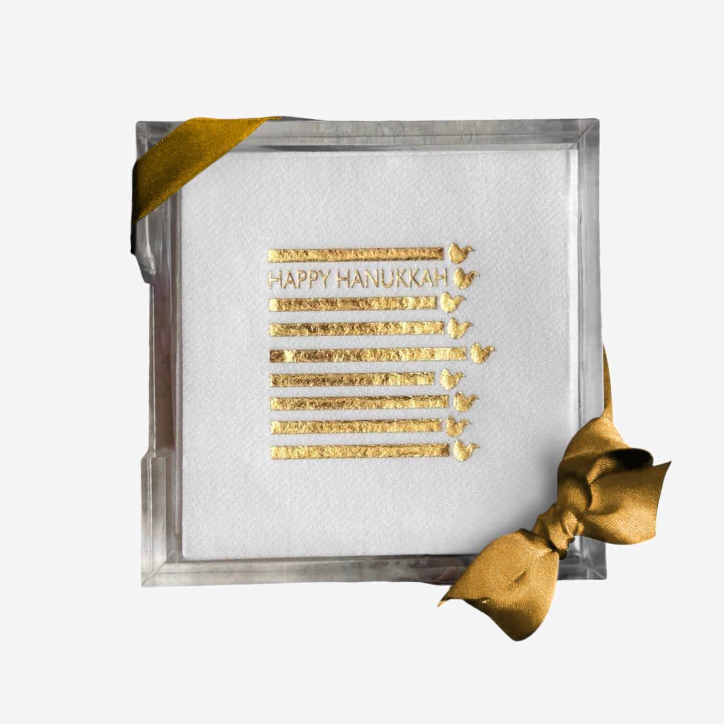Lined Design- Happy Hanukkah Gold Hostess Set