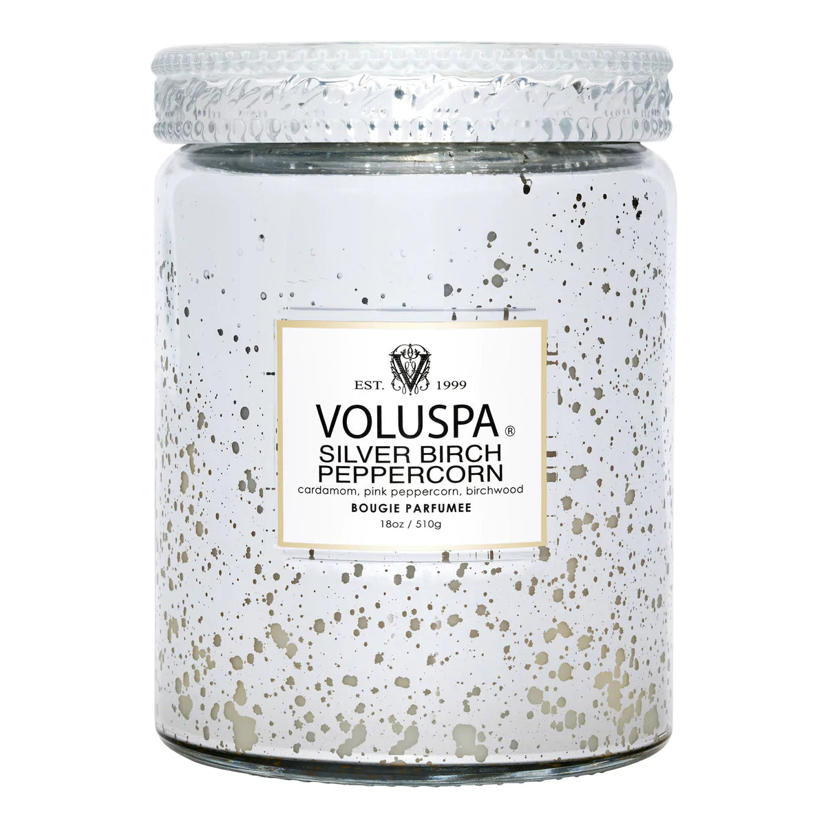 Voluspa - 18oz Large Jar Candle -Silver Birch Peppercorn