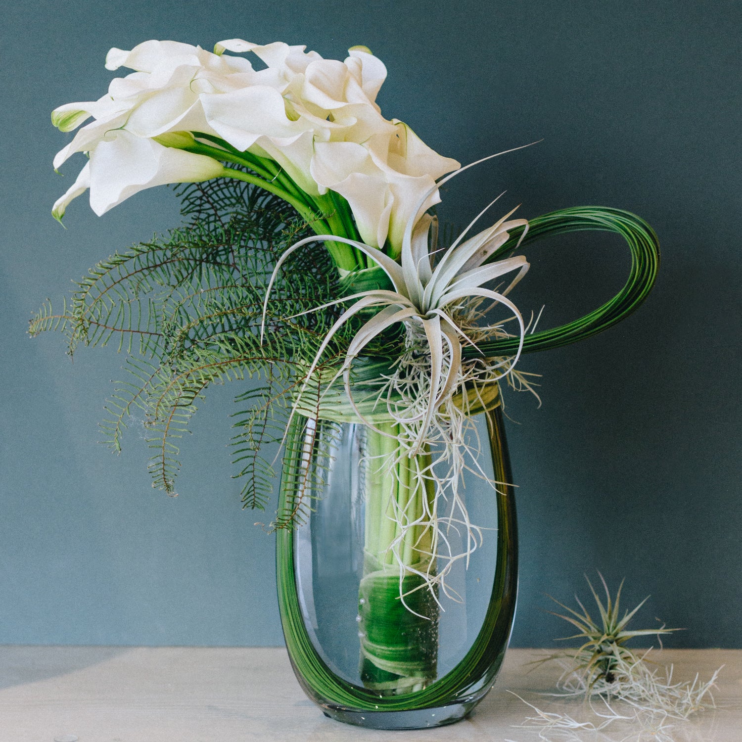 white calla lilies season White Calla Lilies Floral Arrangement - Empty Vase