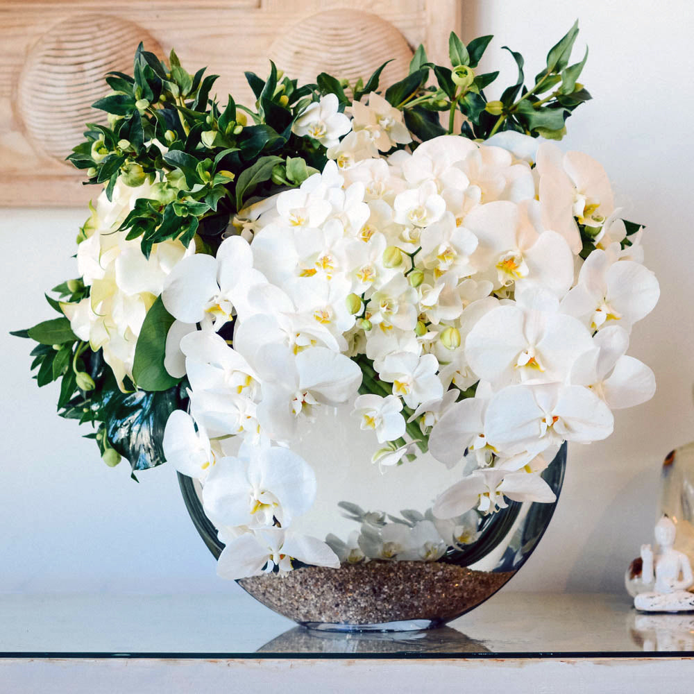 white calla lilies in vase Roses, Calla Lilies and Orchids