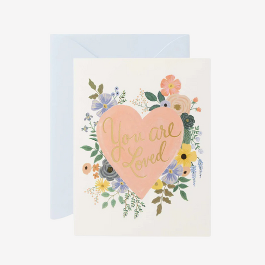 Rifle Paper Co - You Are Loved Heart - Greeting Card