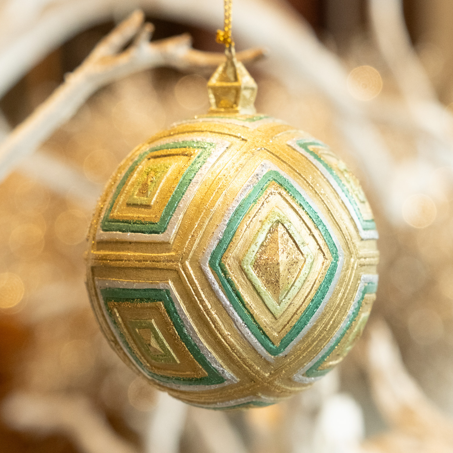 Tinsel and Teal- Holiday Ornament
