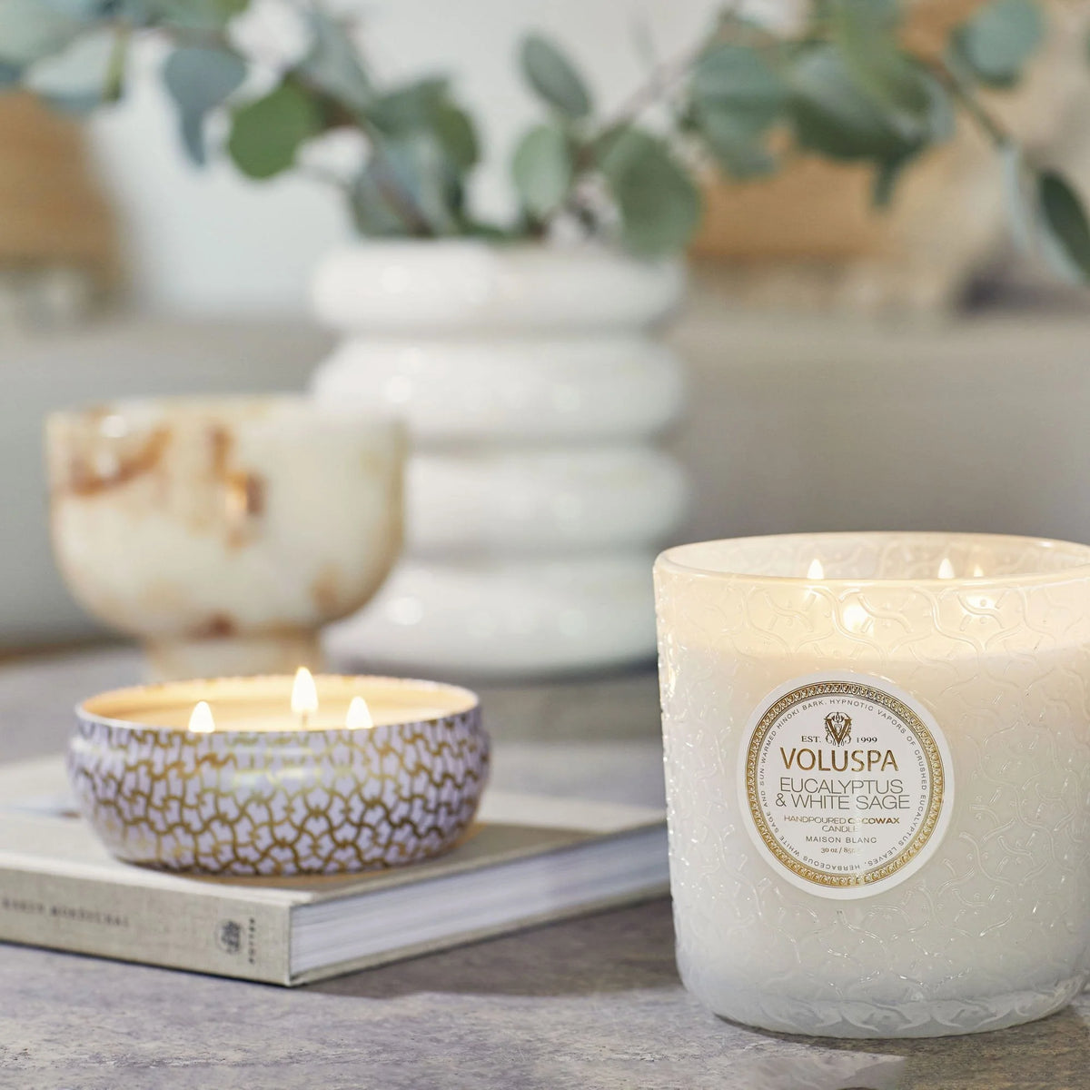 Voluspa - 18oz Large Jar Candle - Eucalyptus & White Sage