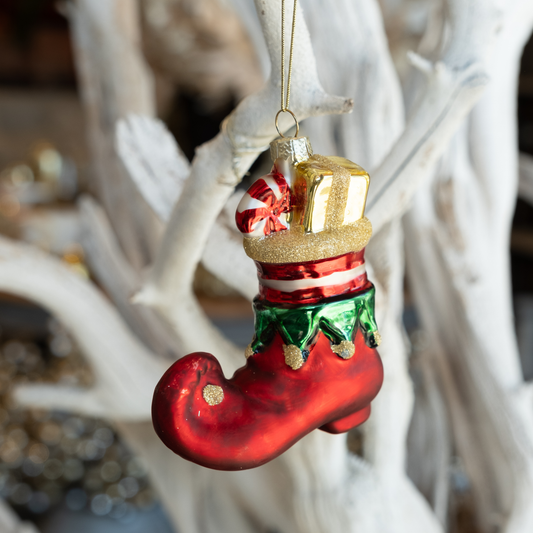 Santa's Boot- Holiday Ornament