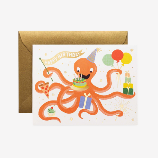 Rifle Paper Co - Octopus Birthday - Greeting Card