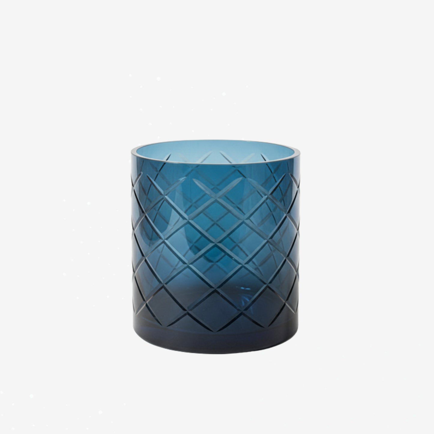 Blue Lattice Glass Vase