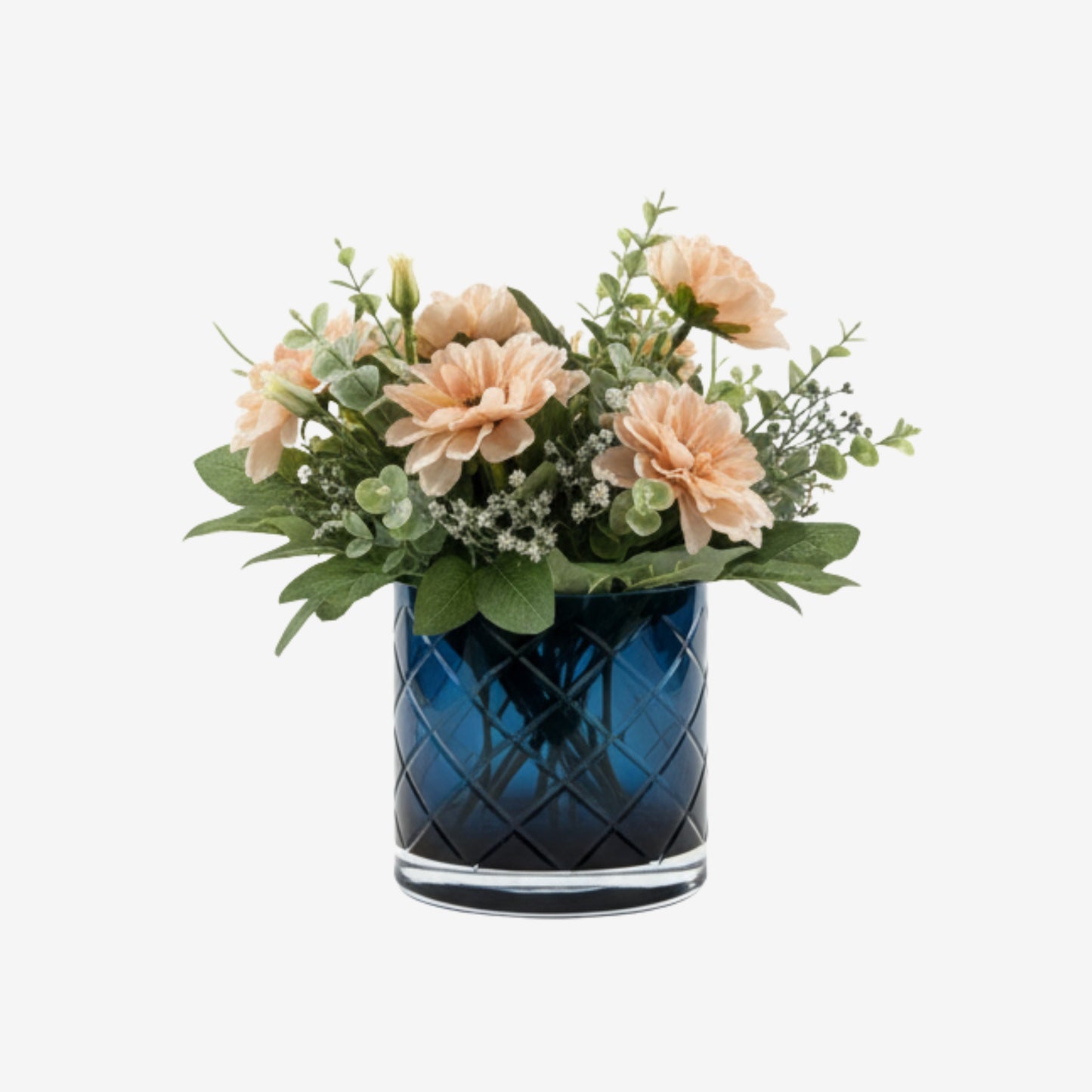 Blue Lattice Glass Vase