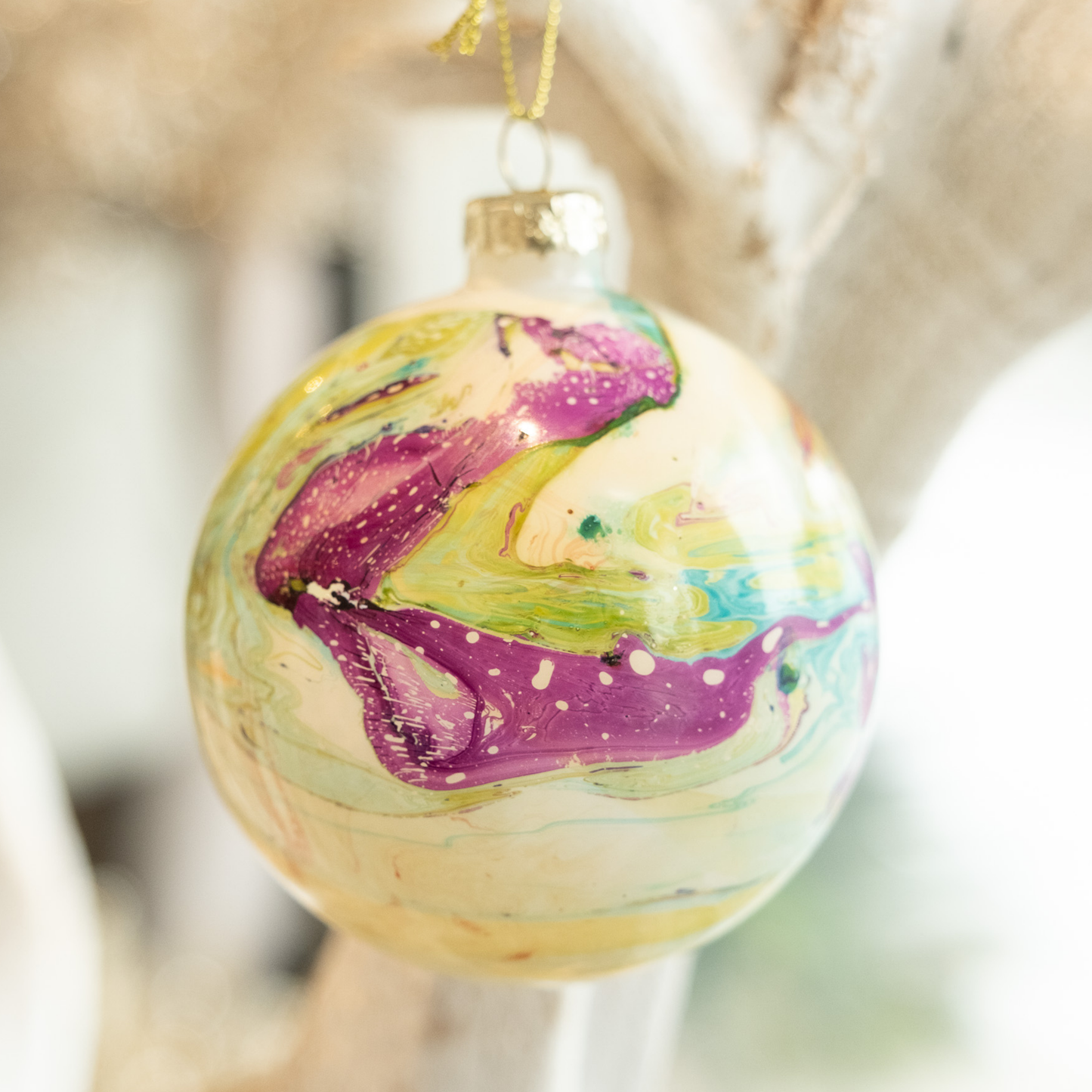 Rainbow Marble - Holiday Ornament
