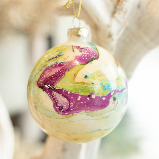 Rainbow Marble - Holiday Ornament