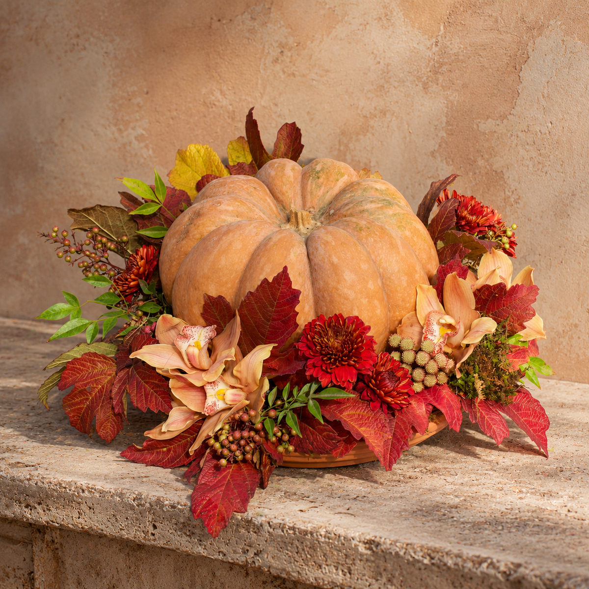 Crimson Patch | Pumpkin Centerpiece LA | Empty Vase