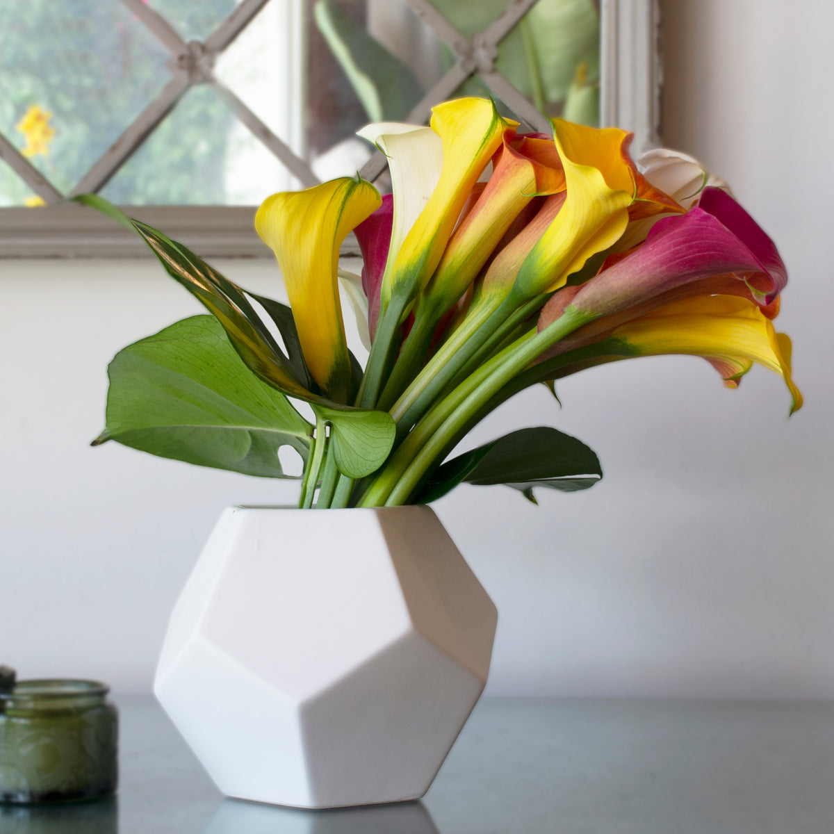 Thanksgiving Arrangement | Calla Lilies, Fire Orange, White Callas ...