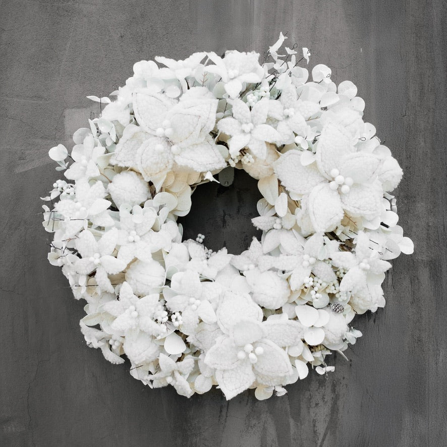 Bespoke Piece-White Christmas- Holiday Wreath