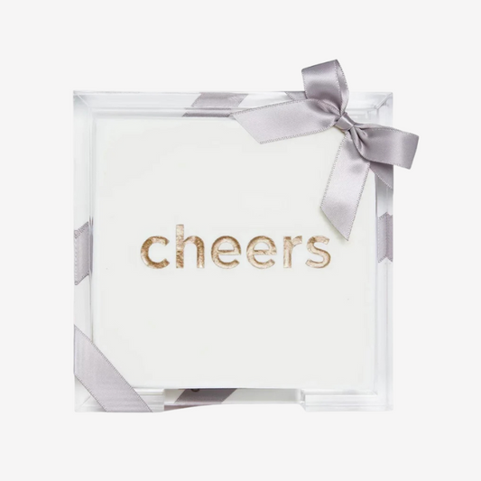 Lined Design - Cheers Cocktail Napkin Hostess Set
