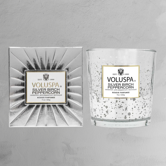 Voluspa - 9 oz Classic Candle - Silver Birch Peppercorn