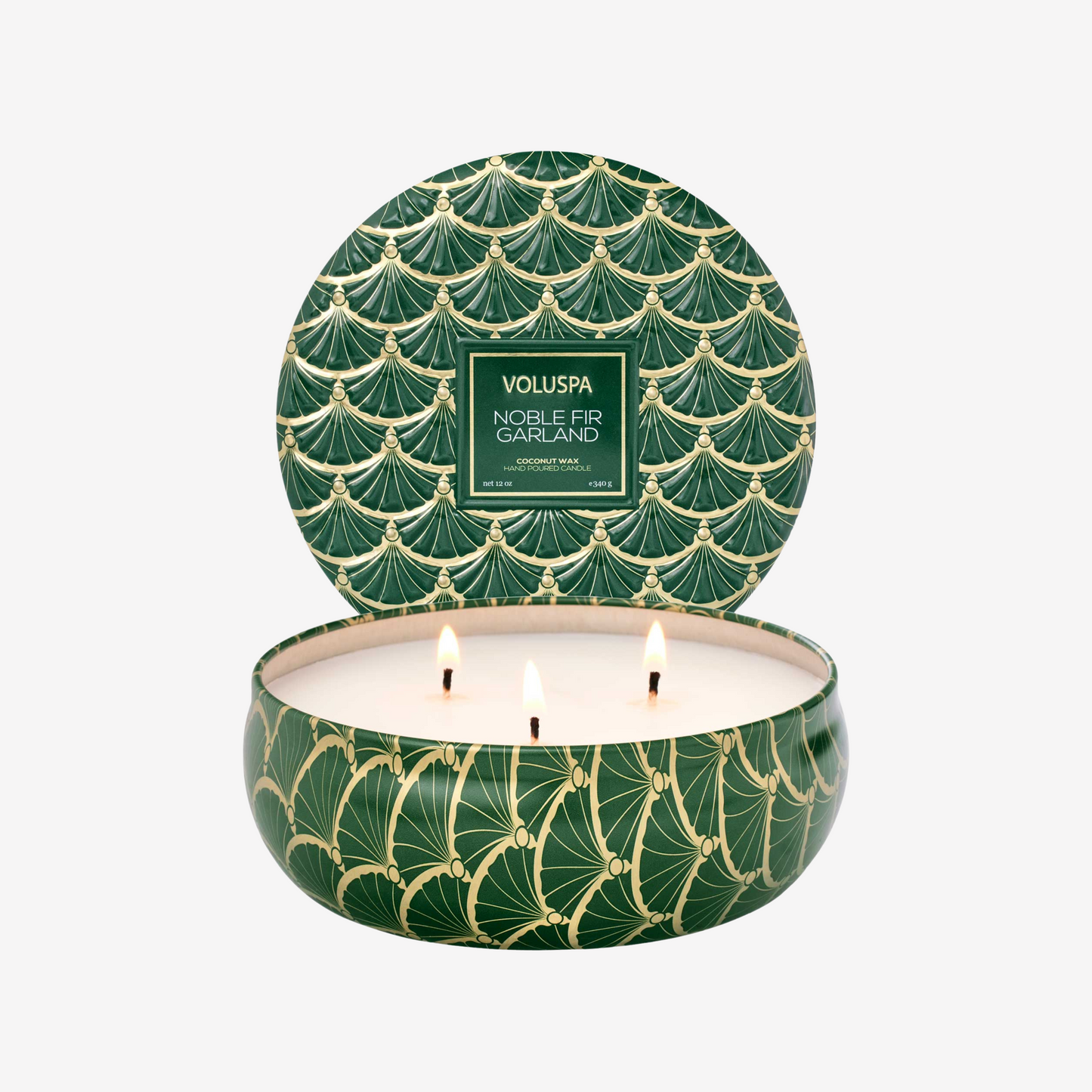 Voluspa - 3 Wick Tin Candle - Noble Fir Garland