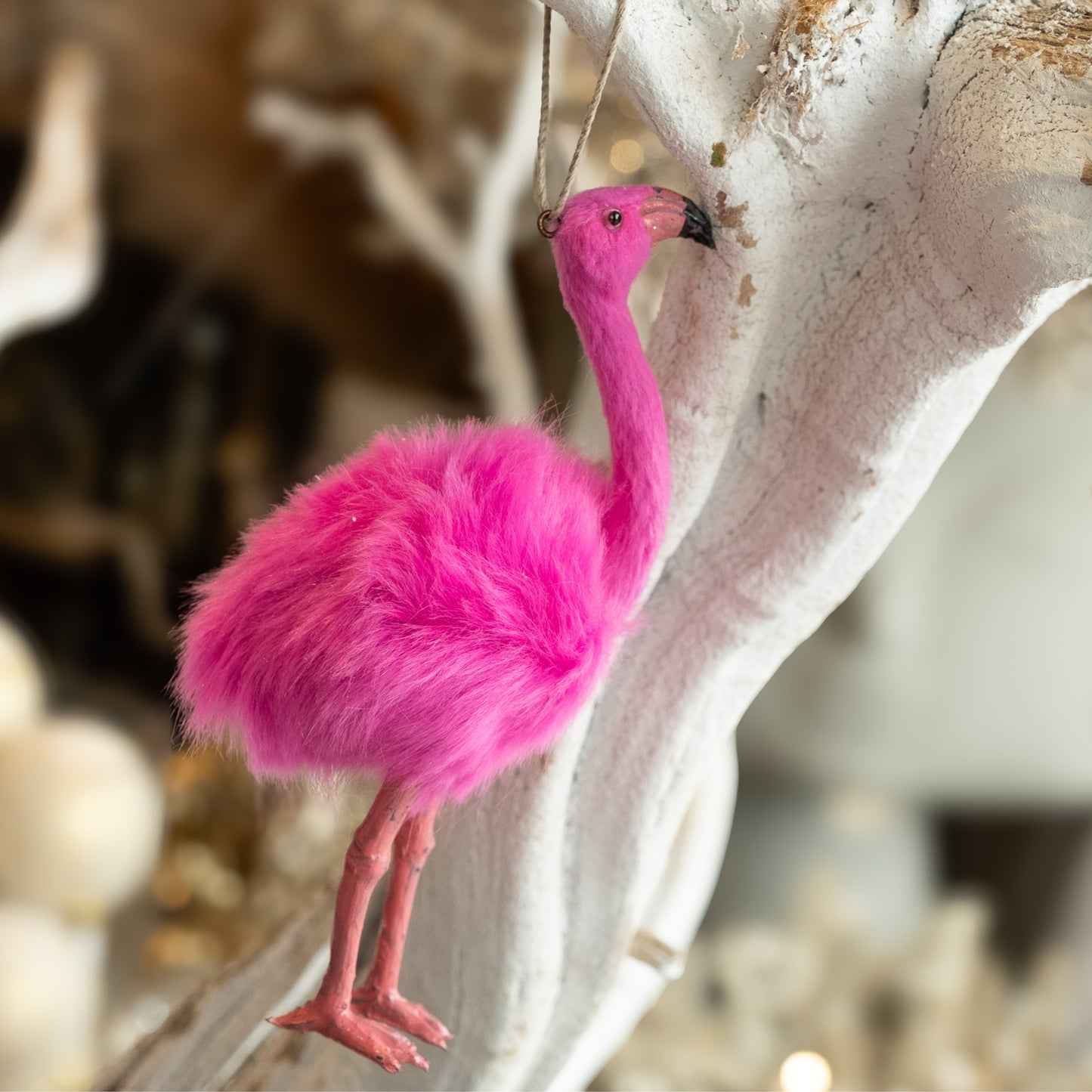 Pink Flamingo- Holiday Ornament