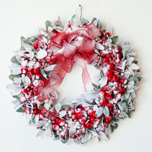 The Frosted Ruby Wreath