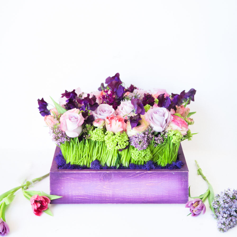 Roses, Lilac, Tulips and Ranunculus - Empty Vase Floral Arrangement