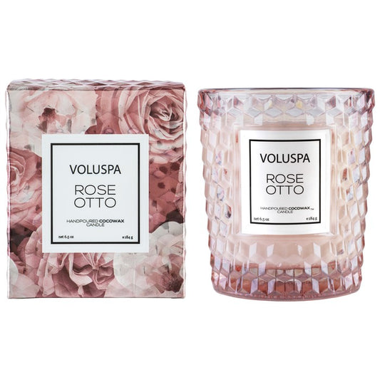 Voluspa - 6.5oz TextuRed Glass Candle - Rose Otto