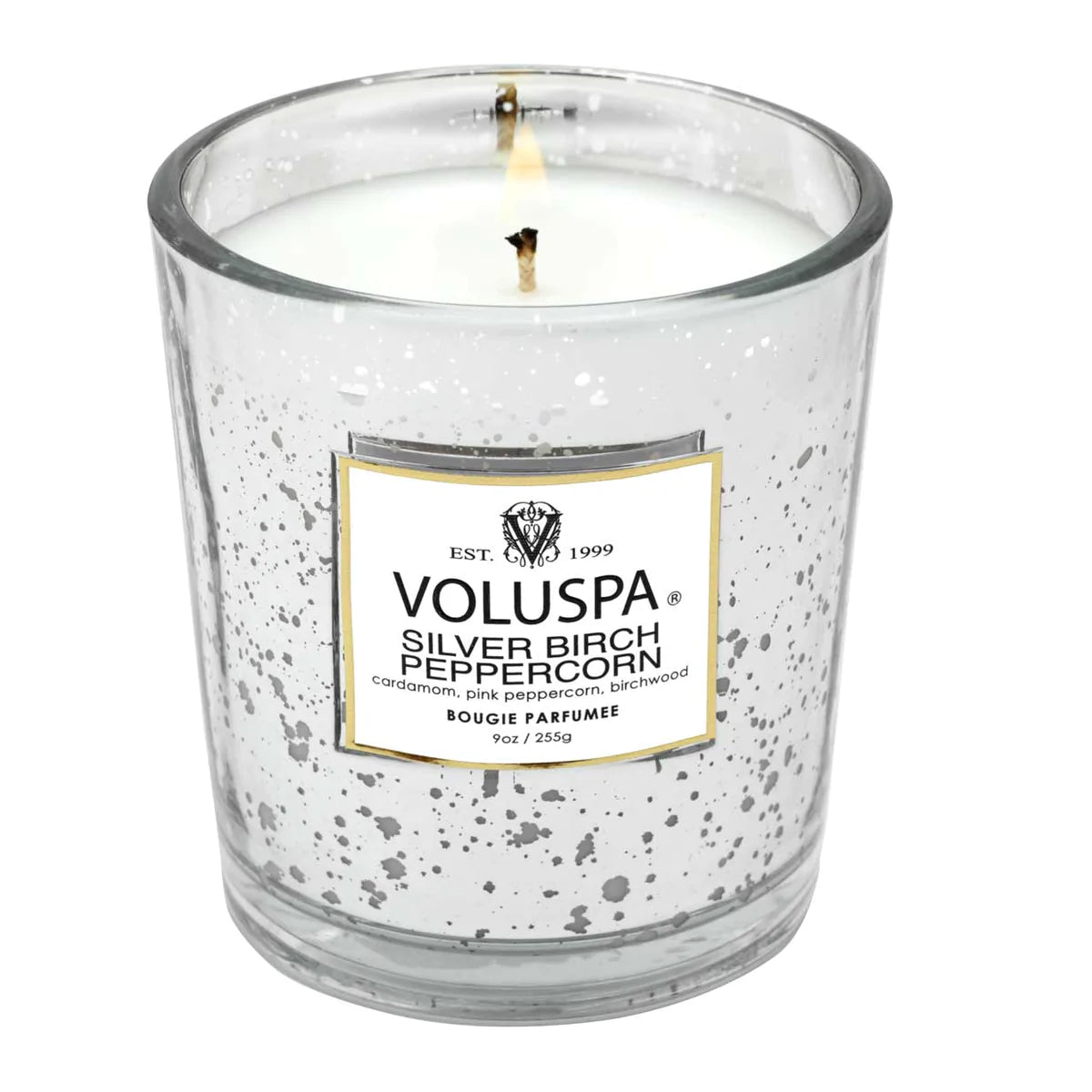 Voluspa - 9 oz Classic Candle - Silver Birch Peppercorn