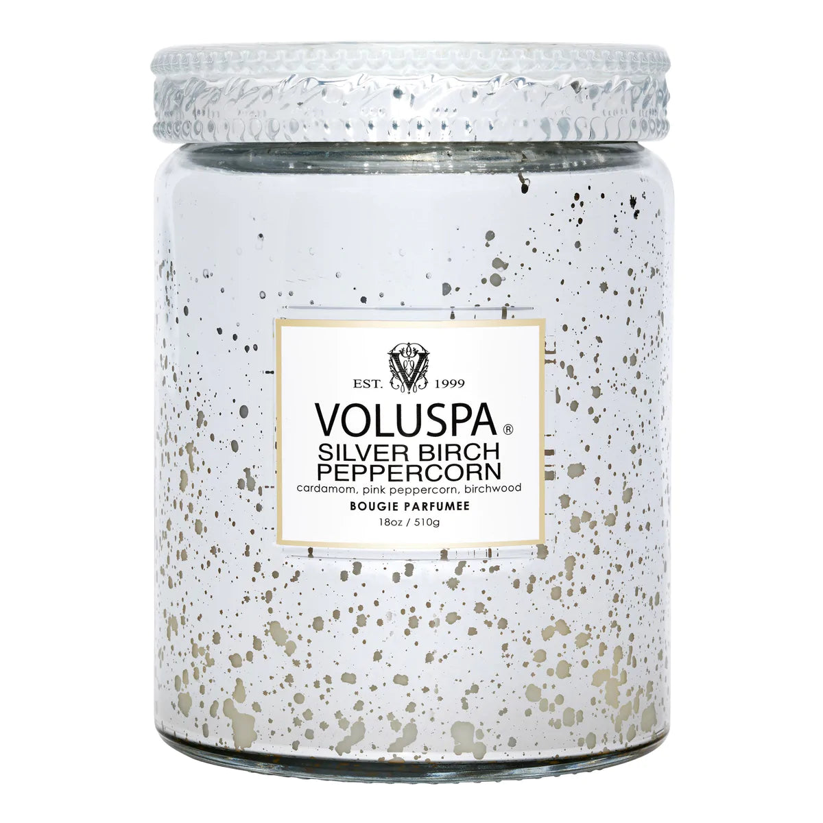 Voluspa - 18oz  Large Jar Candle -Silver Birch Peppercorn
