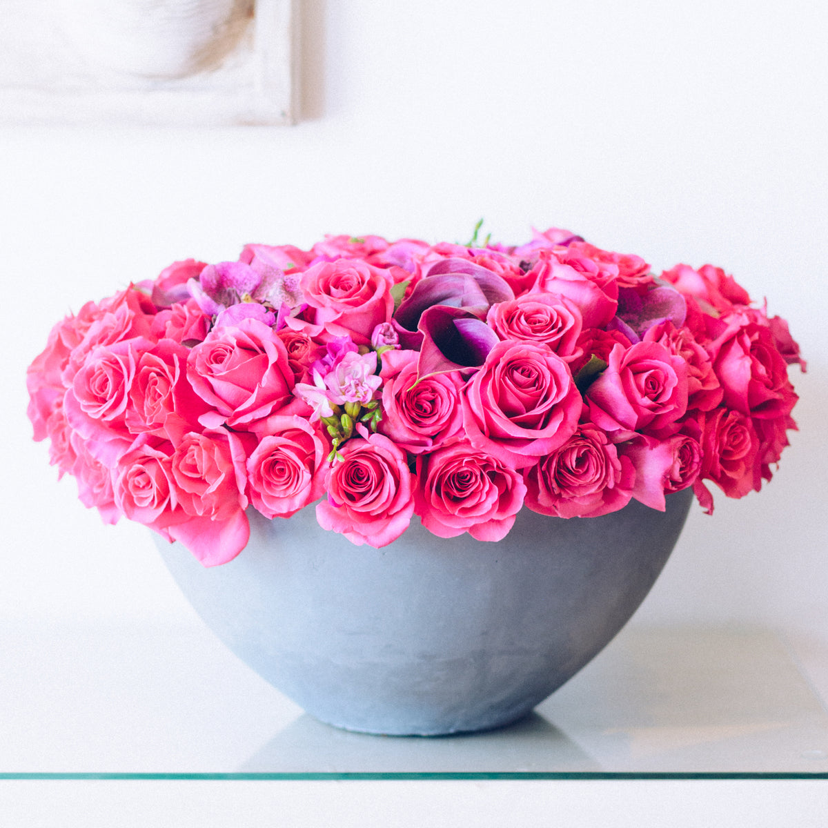 Pink Roses and Calla Lilies