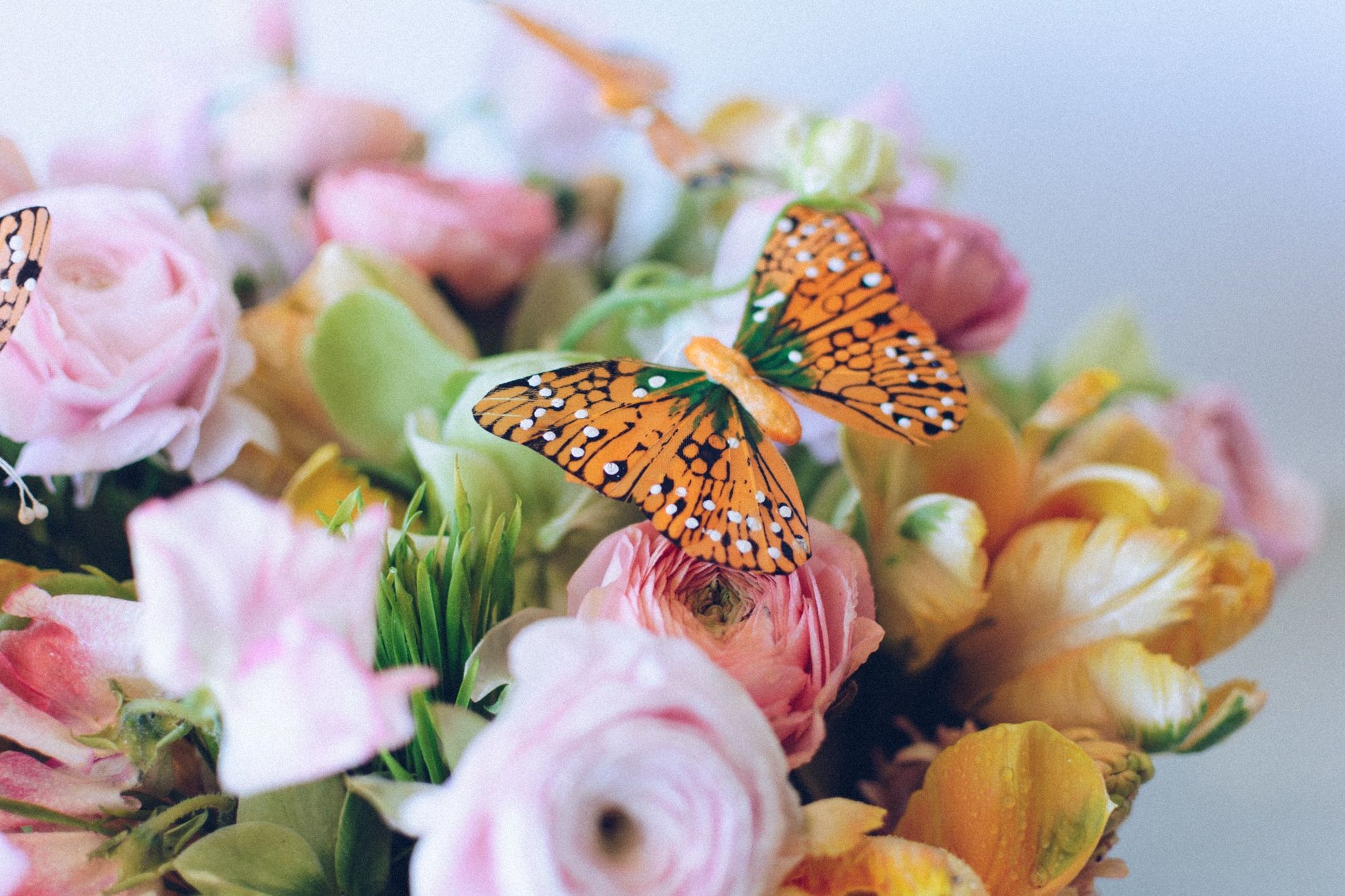 Springtime Garden Bouquet w Butterfly