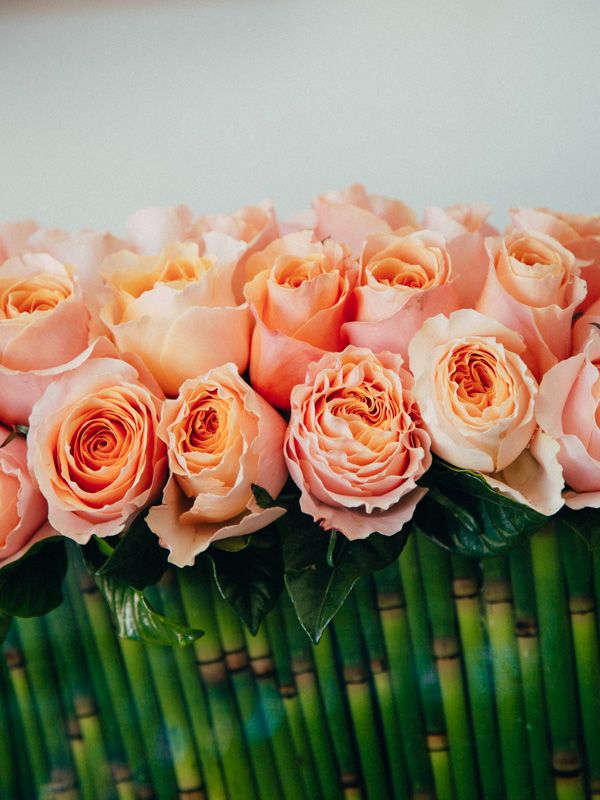 Peach Pink Roses Floral Arrangement - Empty Vase - Same Day Delivery