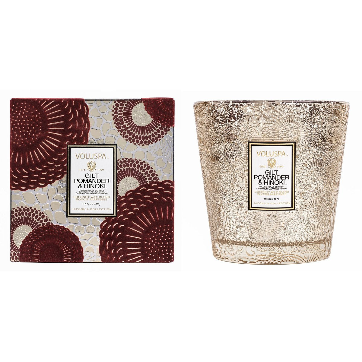 Voluspa - 2 Wick Hearth Candle 16.5oz - Gilt Pomander & Hinoki